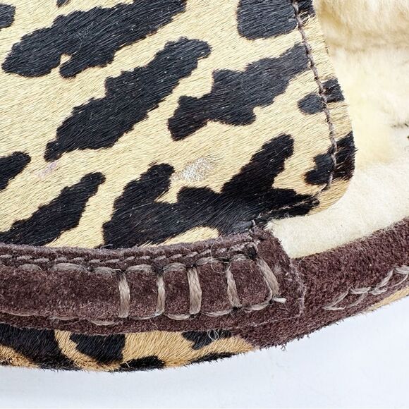 UGG Ansley exotic calf skin cheetah sheepskin lined slipper moccasin Sz 6‎ - Picture 5 of 16